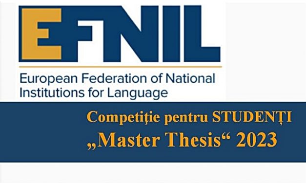Competiţia EFNIL pentru studenți: „Master Thesis“ 2023